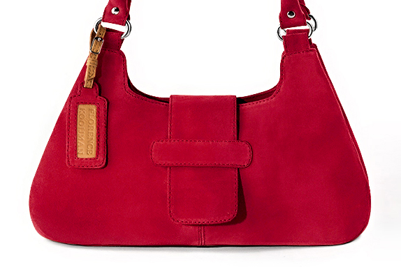 Dress handbag in cardinal red leather - Profile view